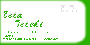 bela teleki business card