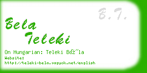 bela teleki business card